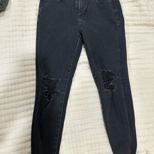 Women's Black Distressed Jeans
